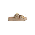 Nerissa Platform Slide Sandal Sunny Gold Faux Raffia
