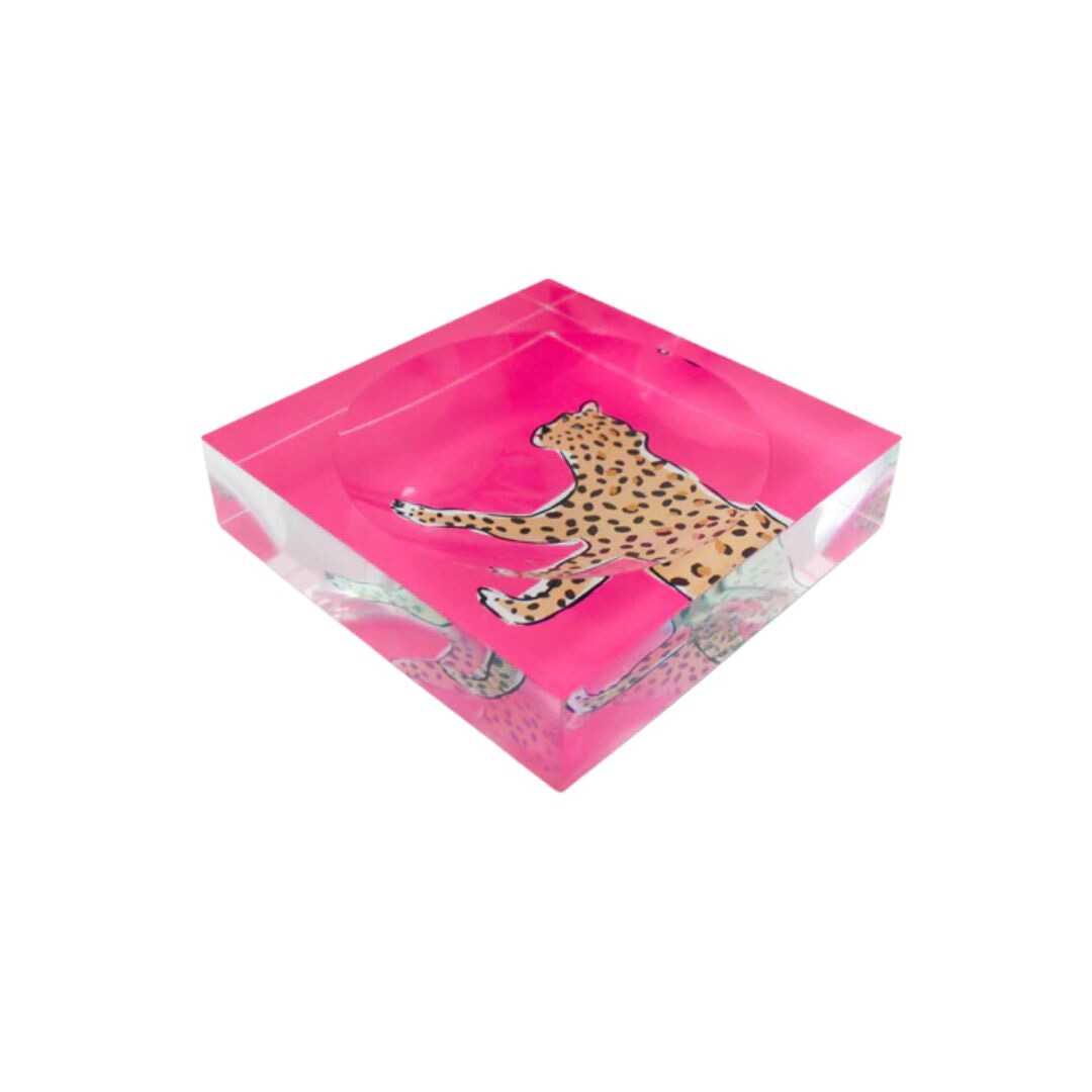 Leopard Catchall Tray Pink