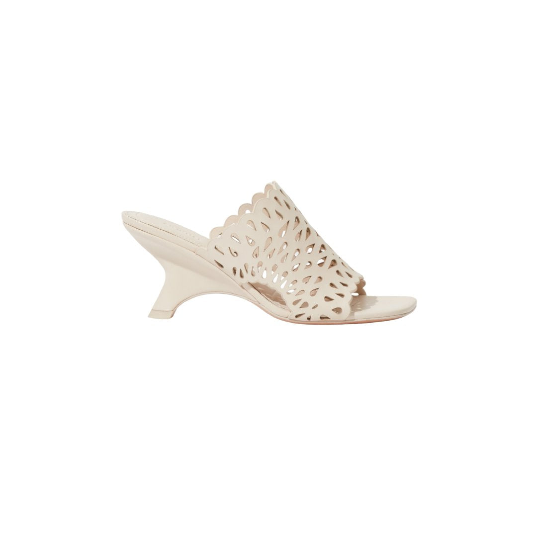 Shadow Mule Laser Cut Sandal Cream