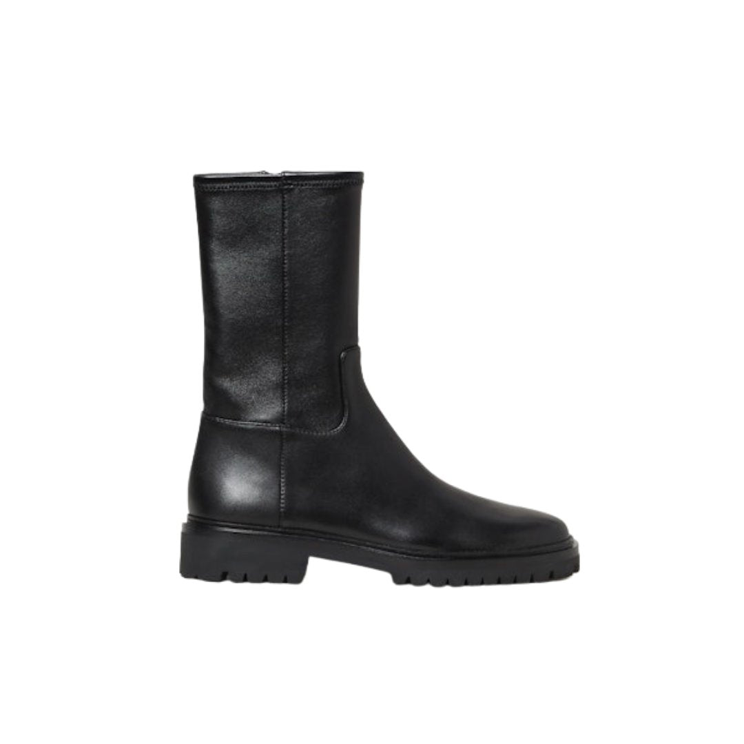 Danny Tall Ankle Lug Sole Boot Black
