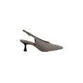 Fawn Slingback Pump Houndstooth Herringbone