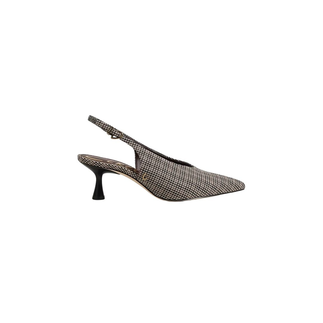 Fawn Slingback Pump Houndstooth Herringbone