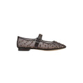 Michaela Mary Jane Flat Shine Brown Mesh