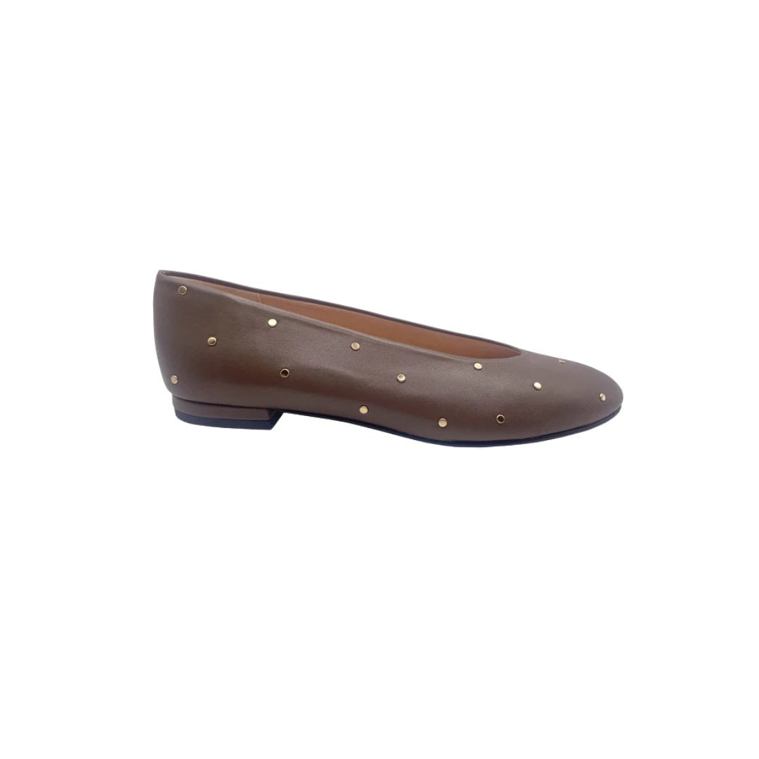 Kira Taupe Studded Leather