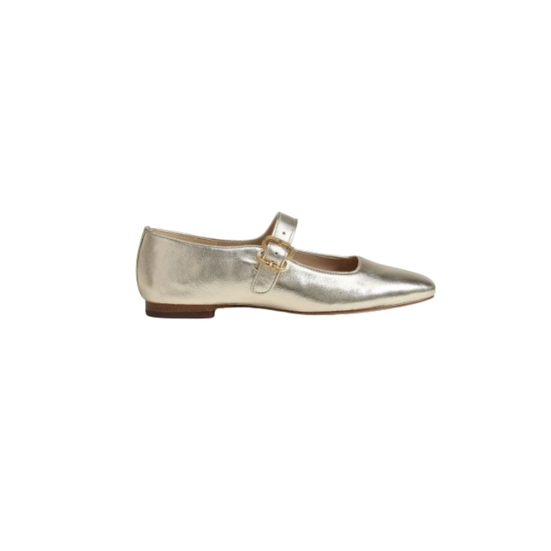 Michaela Mary Jane Flat Gold Leaf