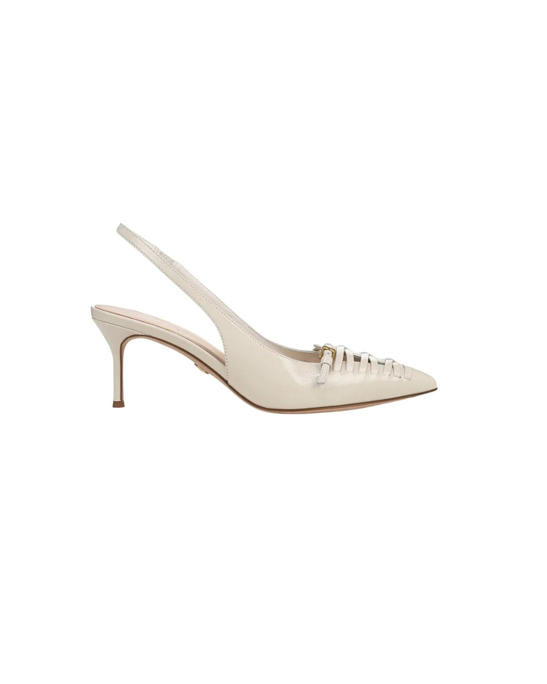 Rashida Woven Slingback Heel Ecru