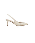 Rashida Woven Slingback Heel Ecru