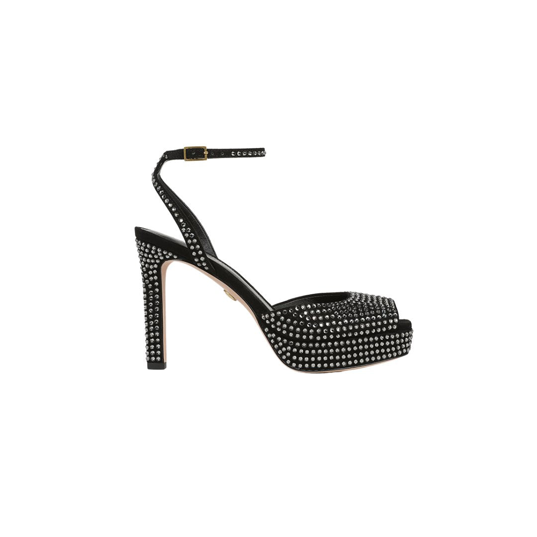 Brianne Crystal Platform Sandal Black