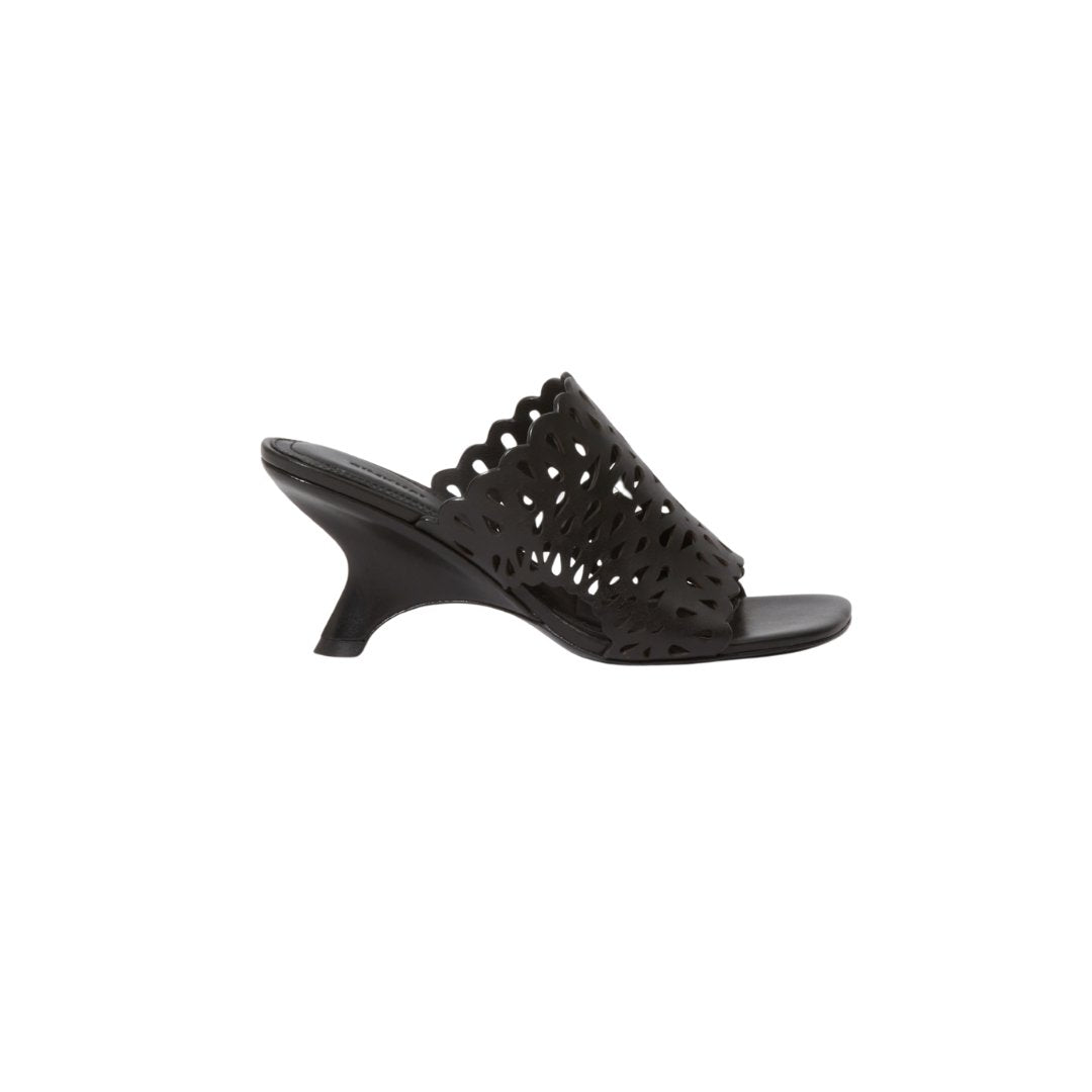 Shadow Mule Laser Cut Sandal Black