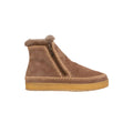 Setsu Crochet Side Zip Ankle Boot Camel Suede Beige