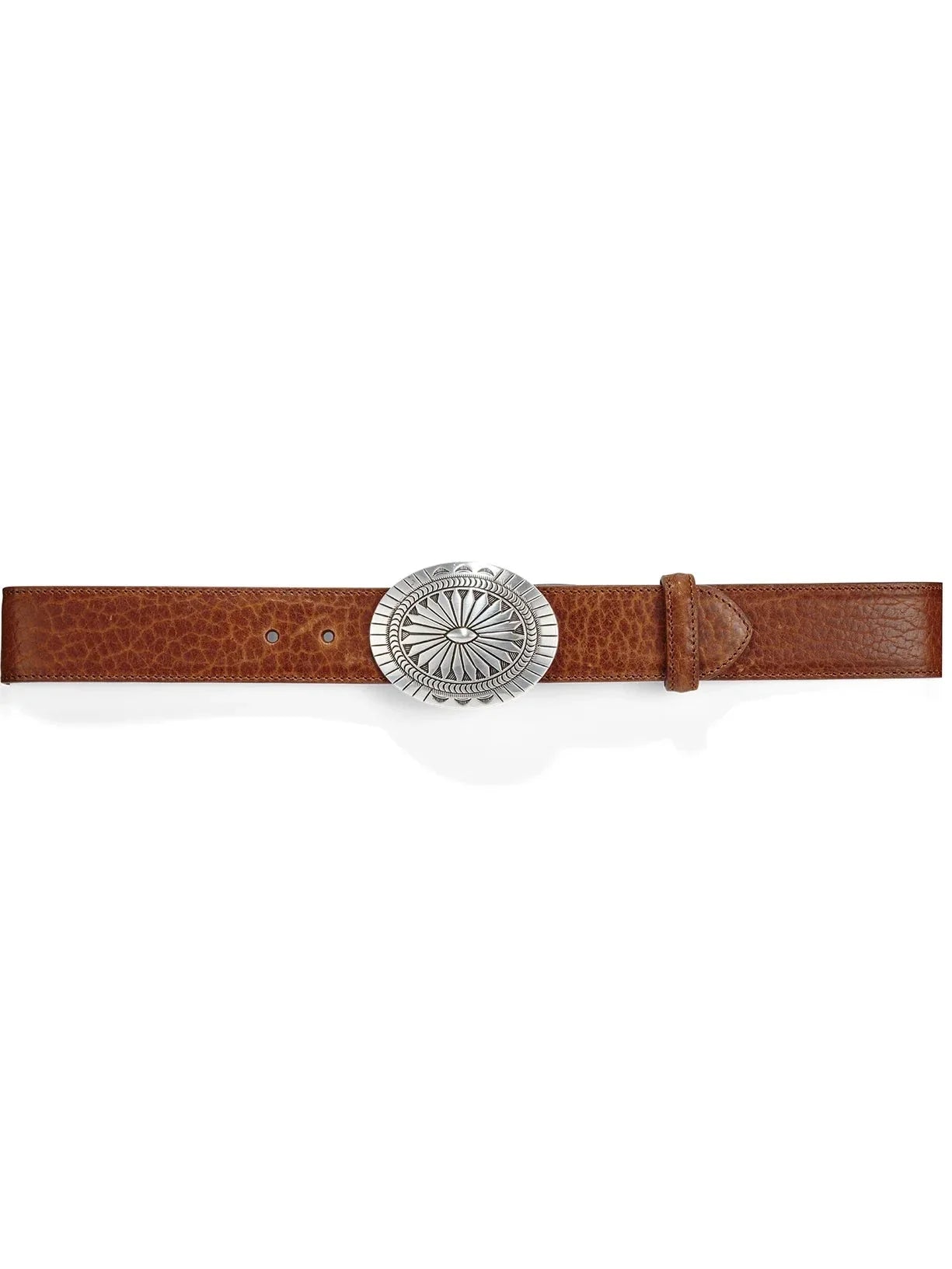 1 1/2" Tucson Bison Belt with Silver Buckle Cognac
