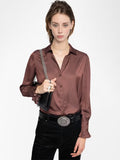 Thely Satin Shirt Burgundy
