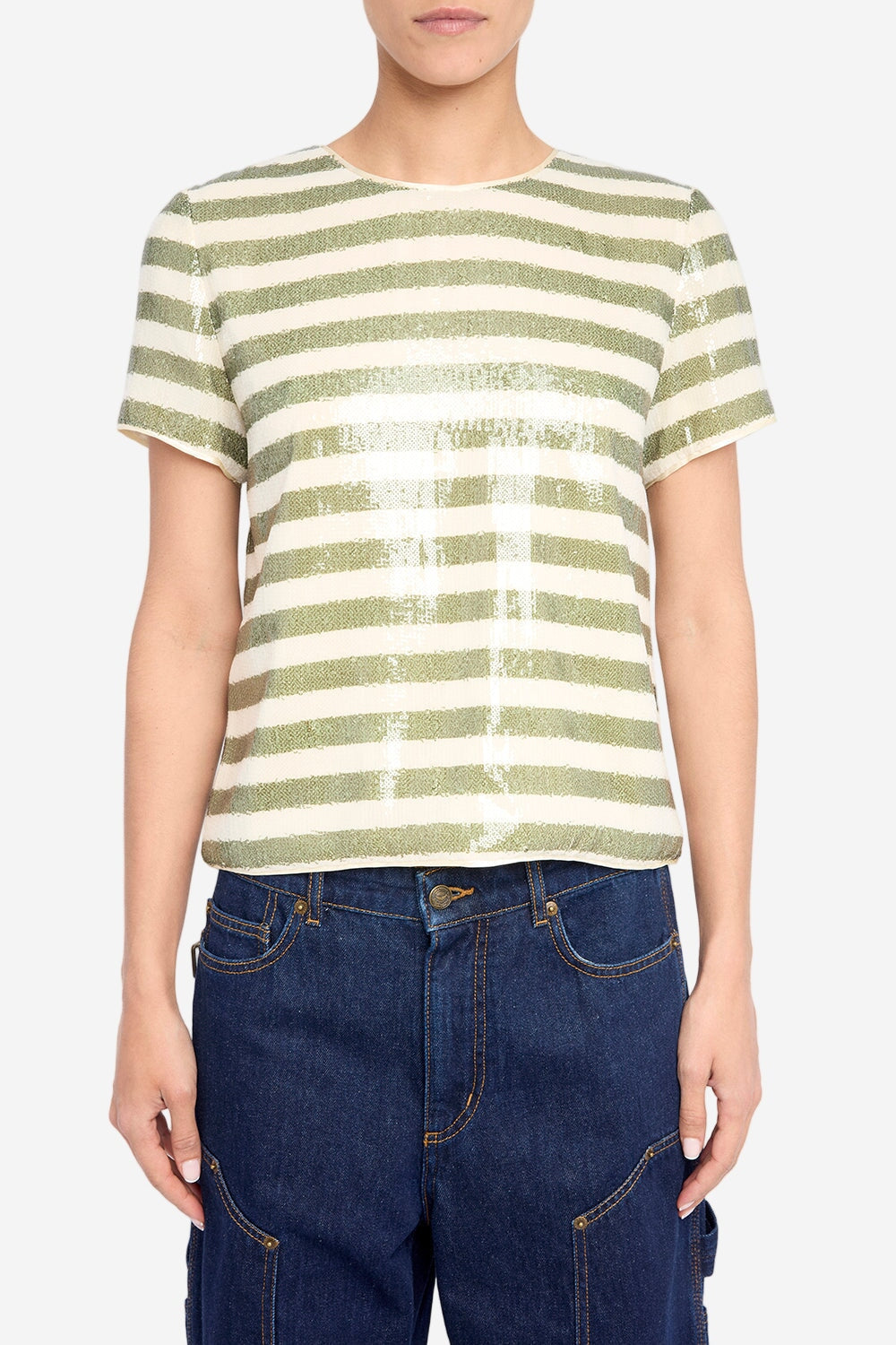 Tchao Sequin Stripe Moss