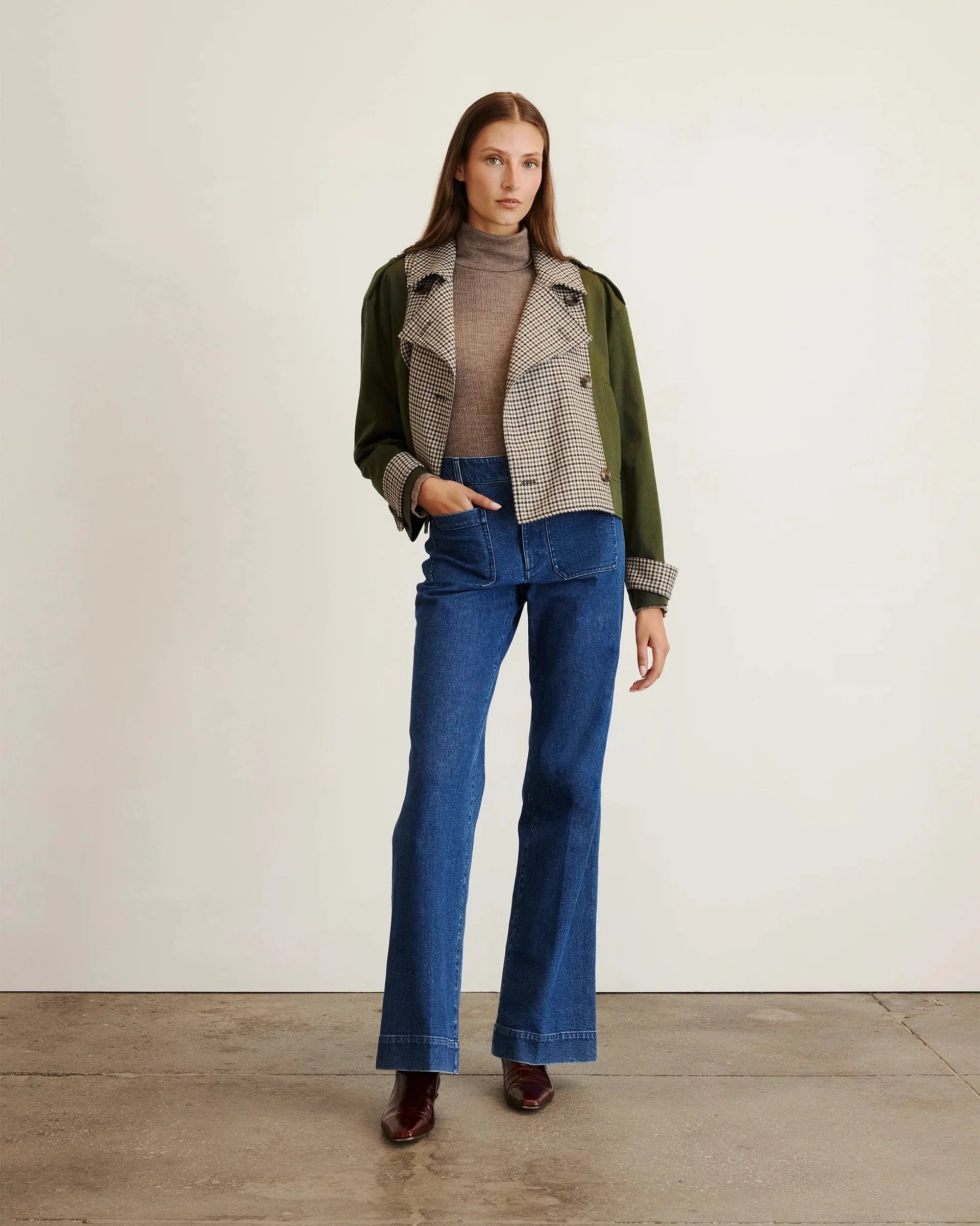 Walton Jacket Army w/ Check Multi