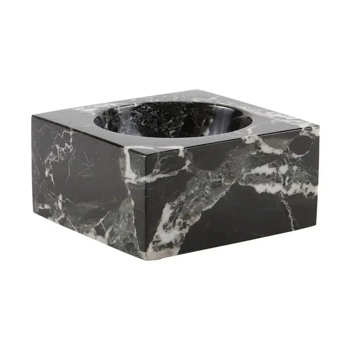 Black Zebra Marble 6" Polished Catchall Bowl