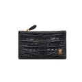 Embossed Croco Leather Helena Card Holder Black
