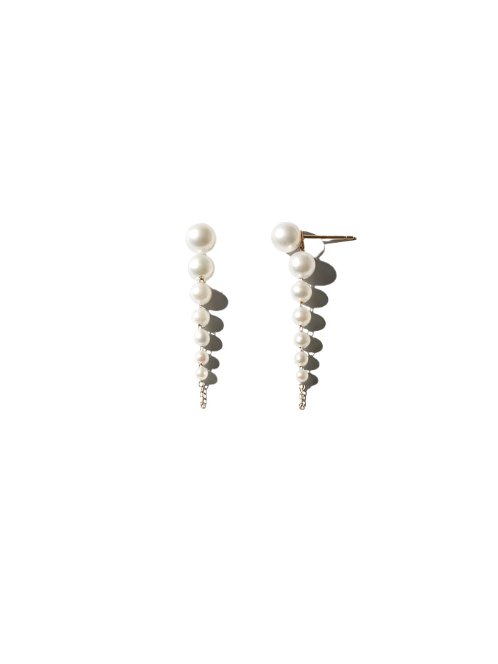 Short Cascading Akoya Pearl Earrings