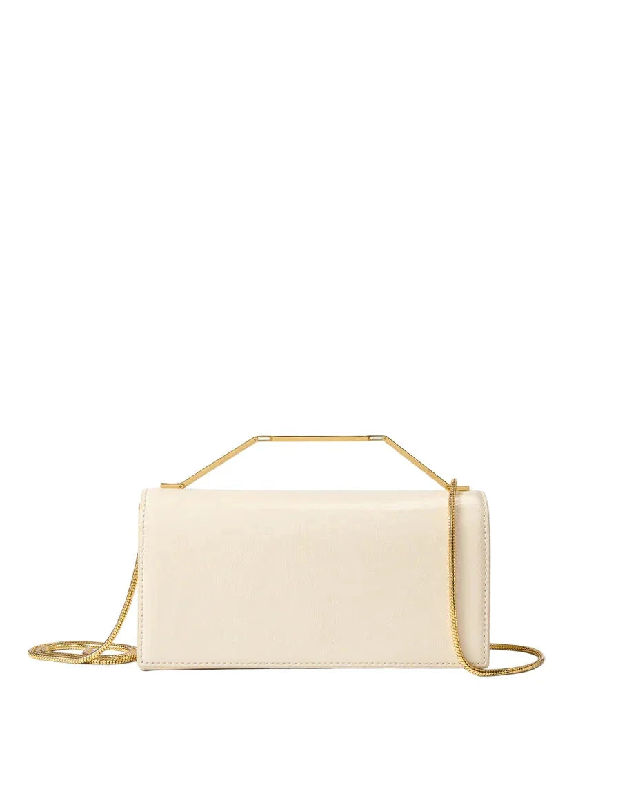 Barre Clutch Off White Patent Leather
