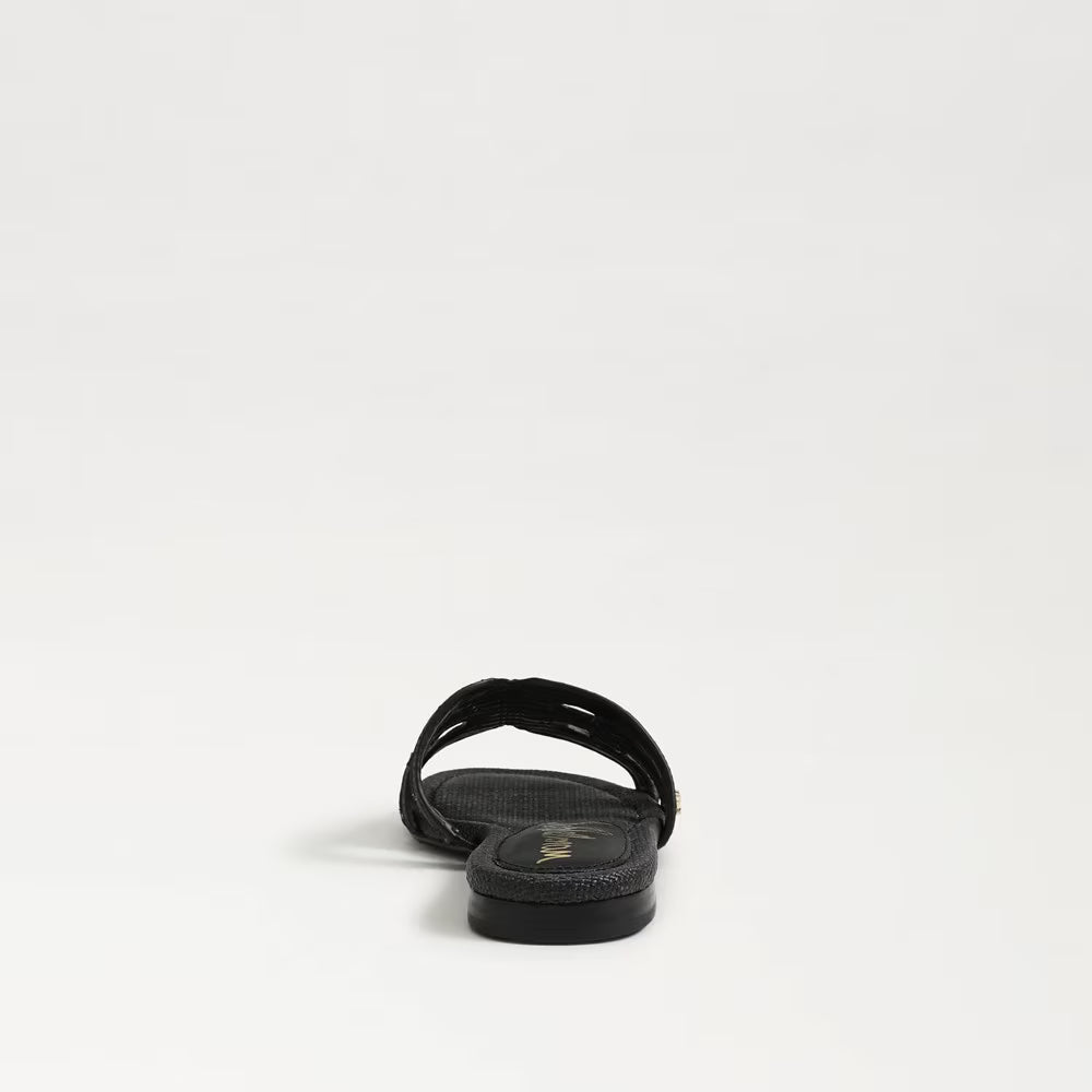 Bay Slide Sandal Black/Linen Raffia