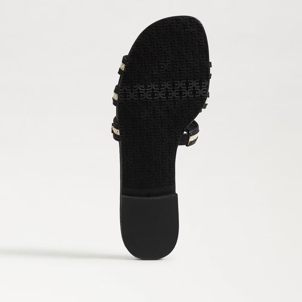 Bay Slide Sandal Black/Linen Raffia