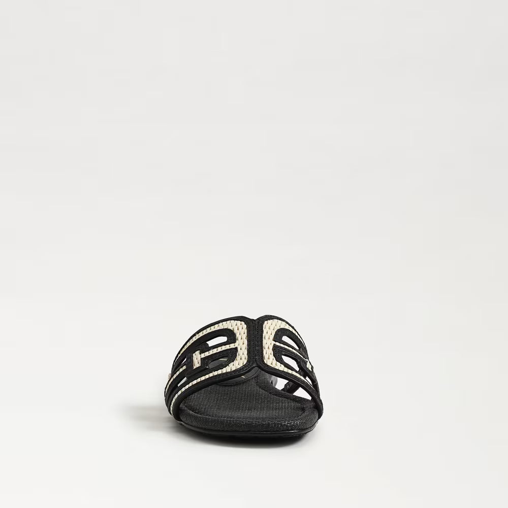 Bay Slide Sandal Black/Linen Raffia
