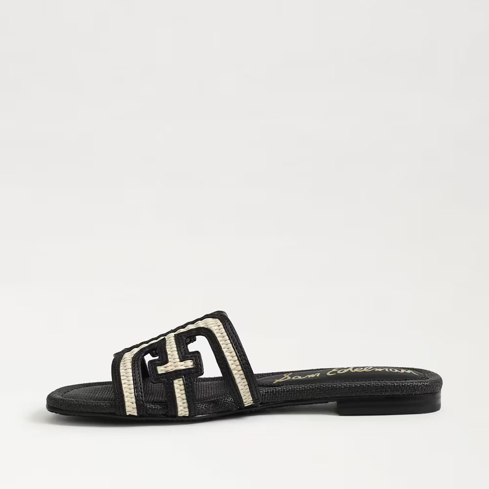 Bay Slide Sandal Black/Linen Raffia