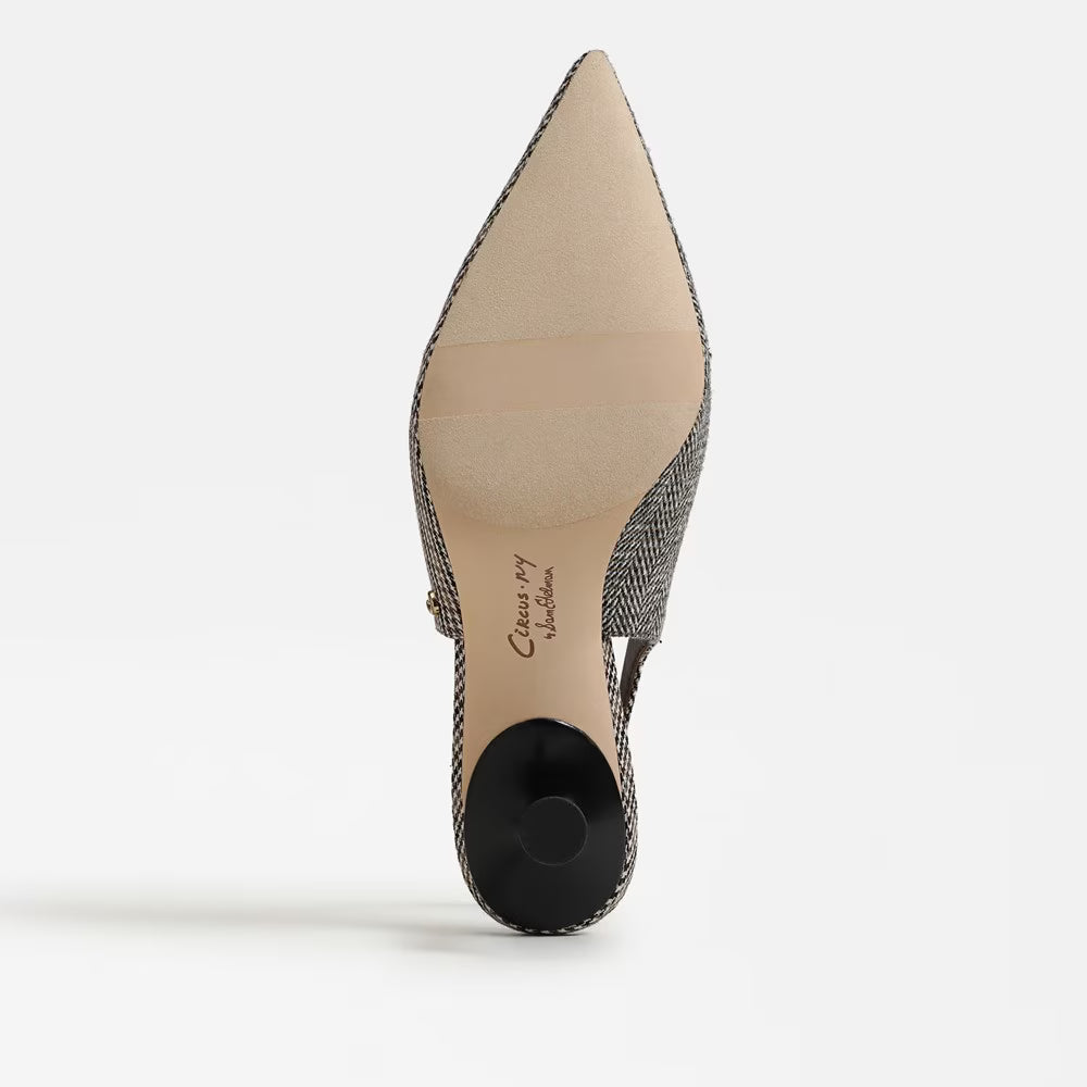 Fawn Slingback Pump Houndstooth Herringbone