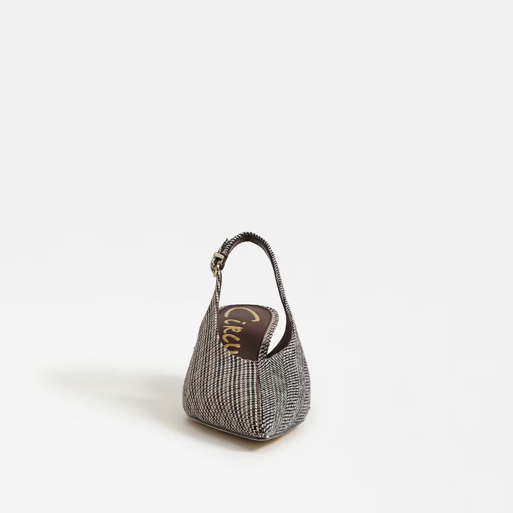 Fawn Slingback Pump Houndstooth Herringbone