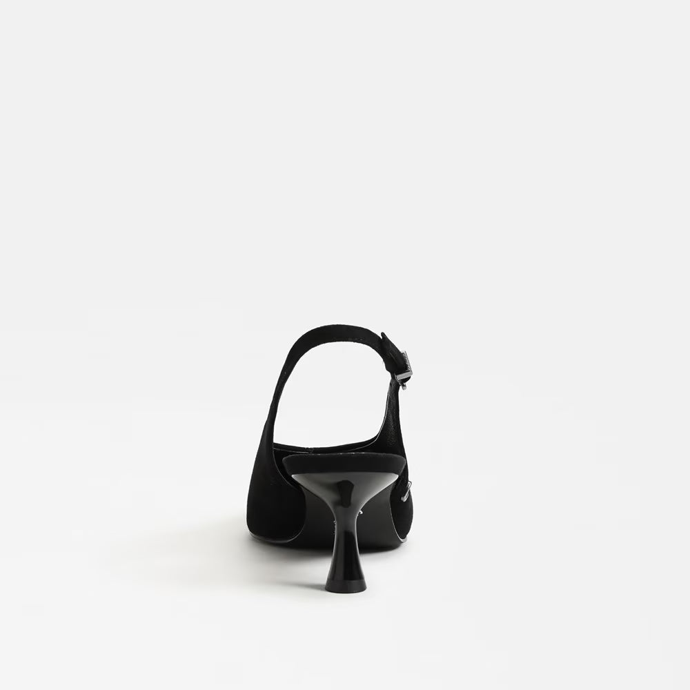 Fawn Slingback Pump Black Suede