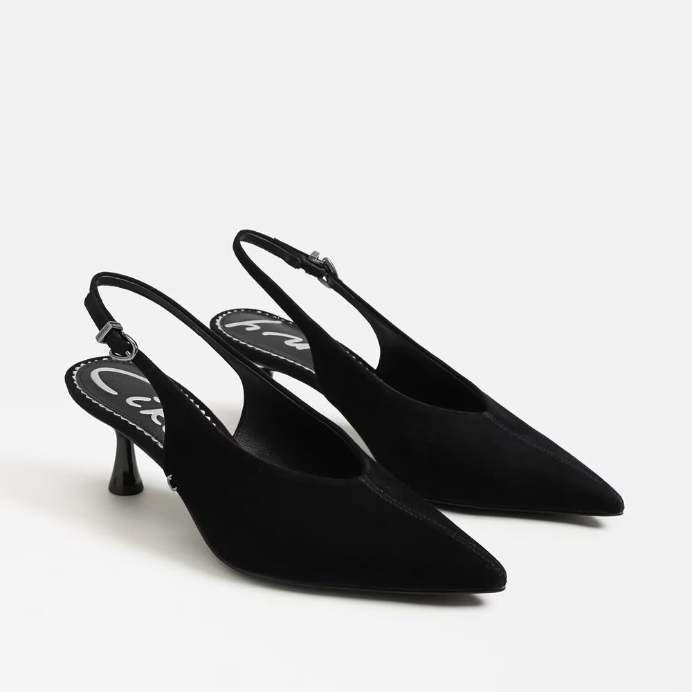 Fawn Slingback Pump Black Suede