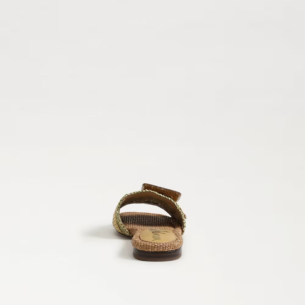 Bambi Slide Sandal Sage/Tan Raffia