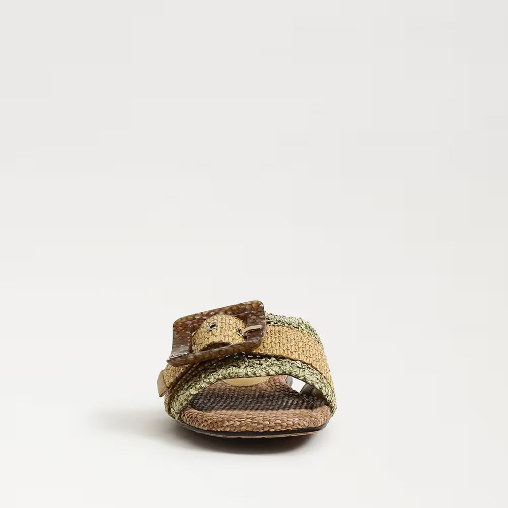 Bambi Slide Sandal Sage/Tan Raffia