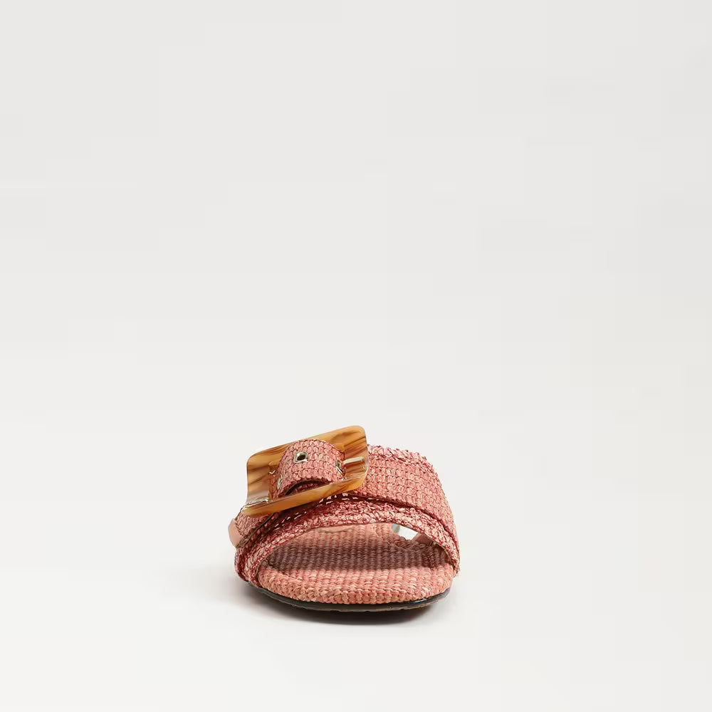 Bambi Slide Sandal Coral Raffia