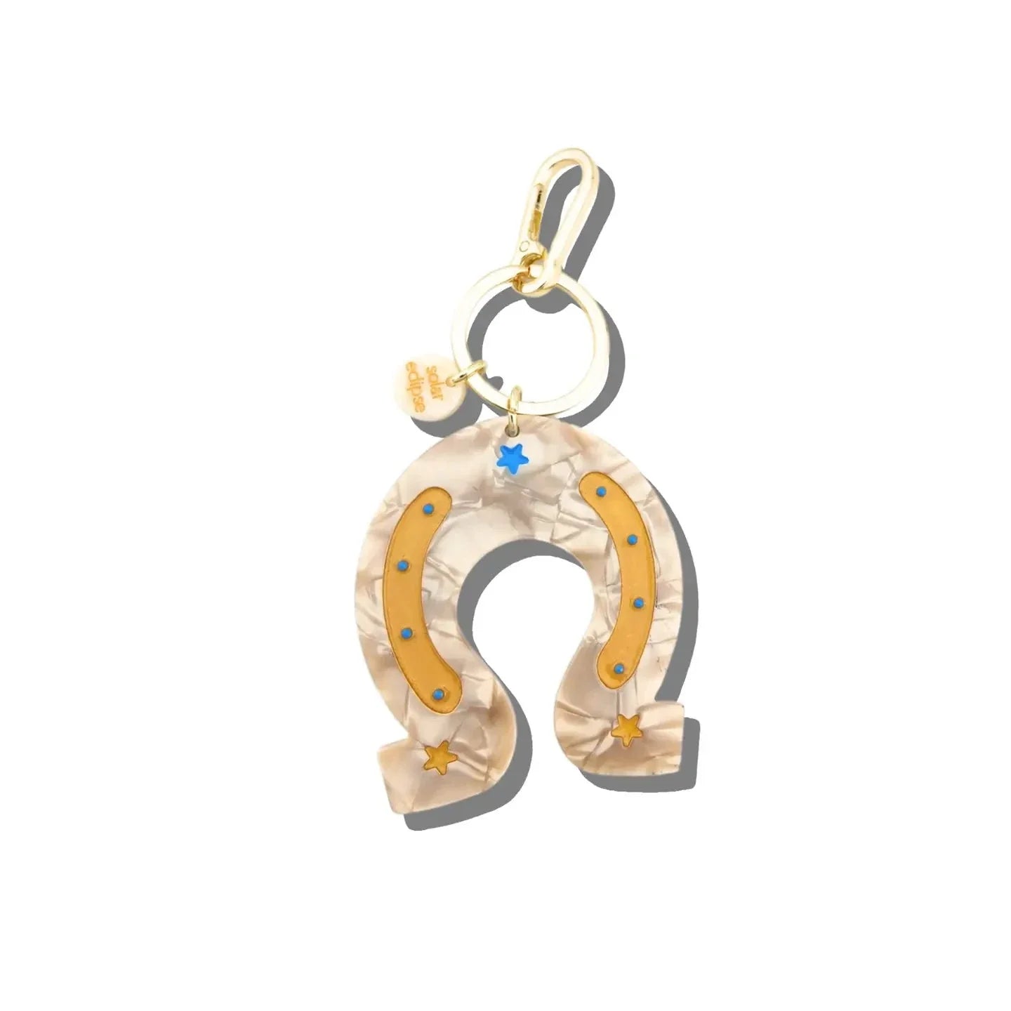 Hand-Painted Lucky Horseshoe Bag Charm & Keychain