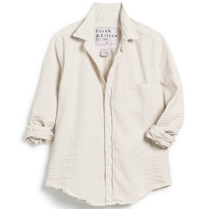 Barry Famous Denim Tailored Button Up Vintage White