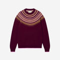 Fairisle Yoke Crew Rouge Noir