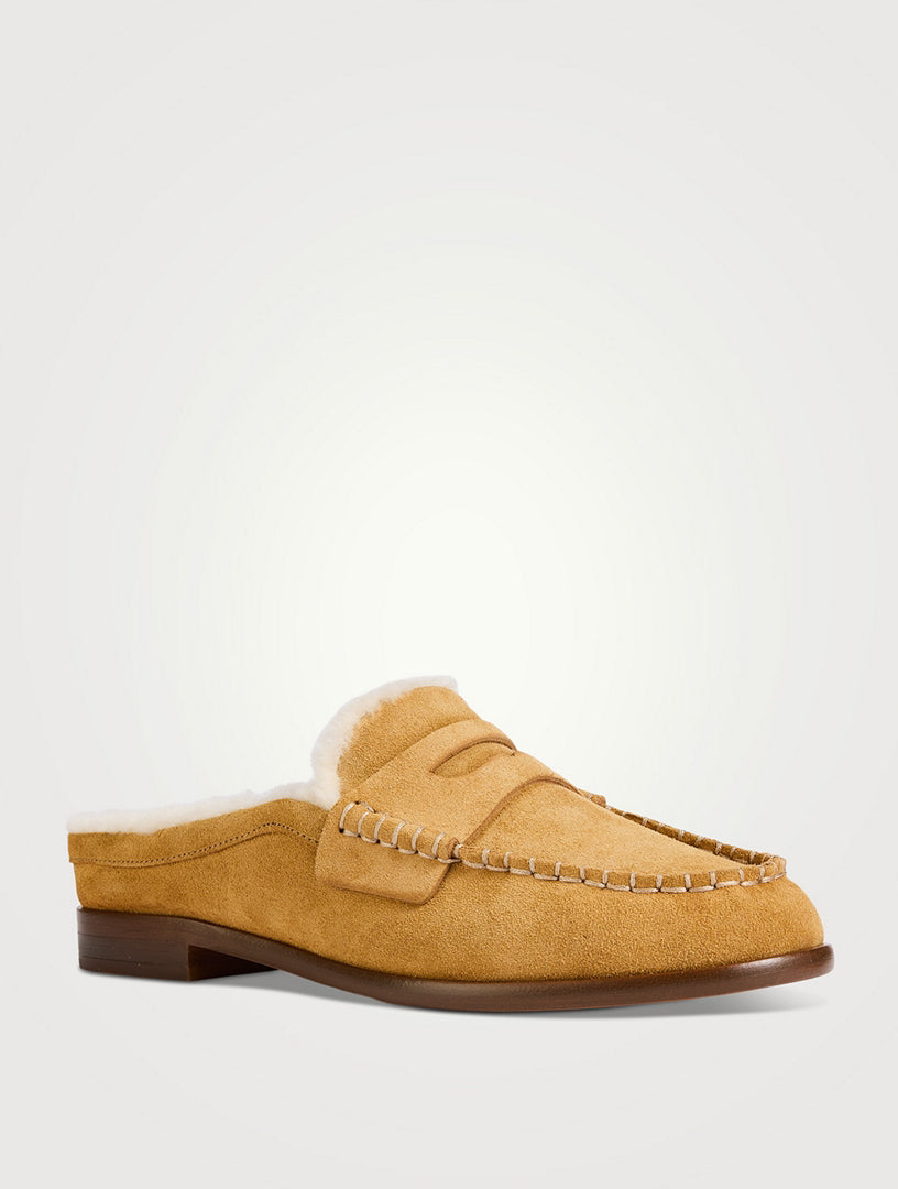 Carter Mule Suede Shearling Caramel