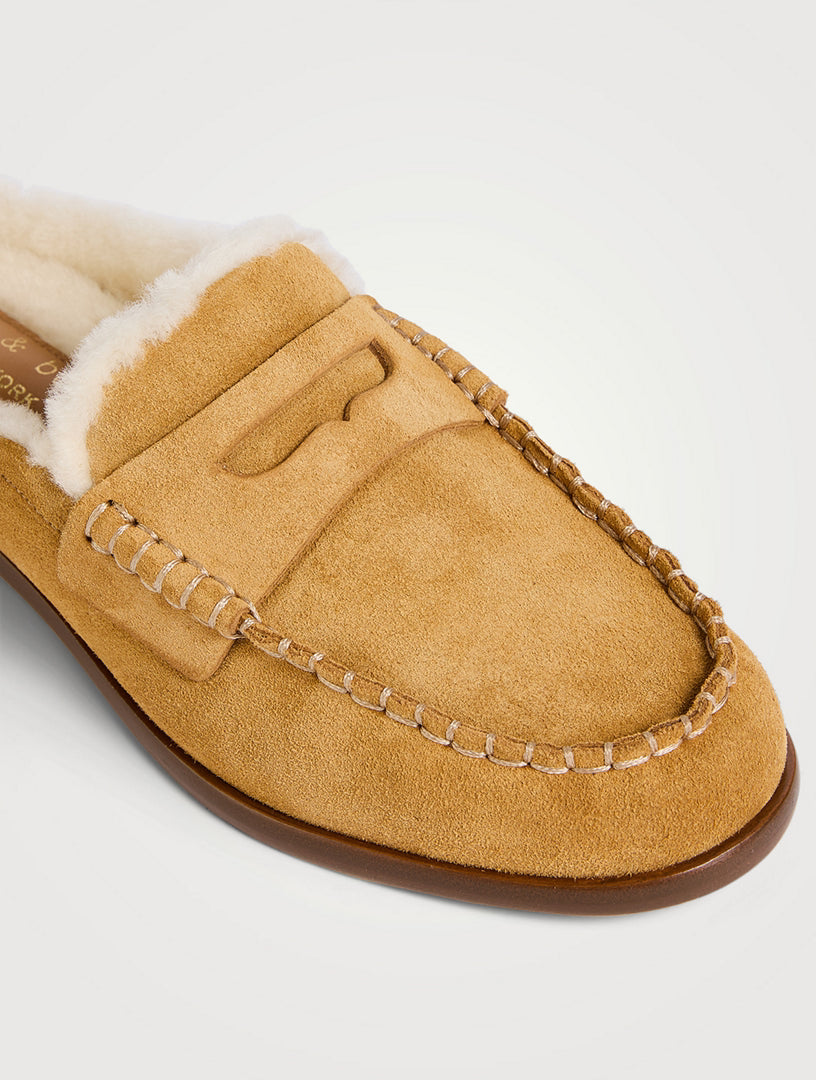 Carter Mule Suede Shearling Caramel