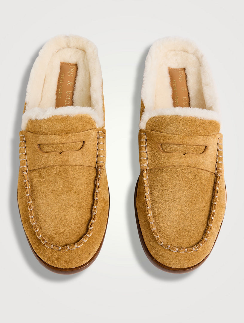 Carter Mule Suede Shearling Caramel