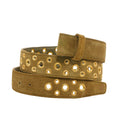 Olive Thick Suede With Gold Eyelets Belt