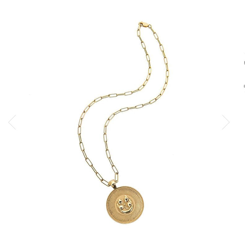 Lucky Original Pendant Coin 18" Drawn Link