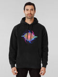 Swirl Abstract Motion Hoodie - Stylish Kinetic Graphic Design Black