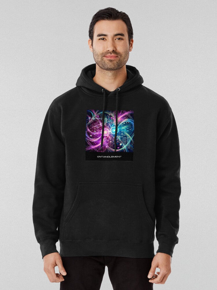 Quantum Entanglement II Physics Hoodie - Modern Science Art Black