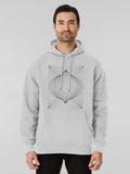 Geometric Triangle Pattern Hoodie - Modern Abstract Shape Art Heather Grey