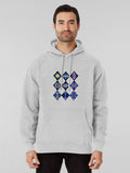 Quantum Probability Distribution Hoodie - Vibrant Grid Design Heather Grey
