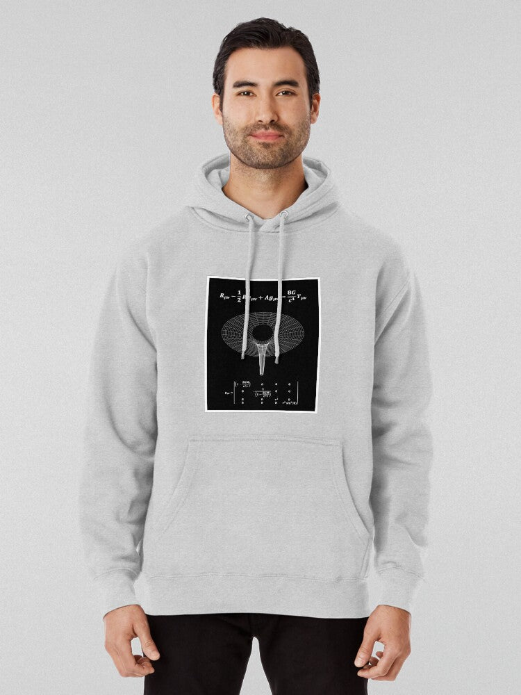 Schwarzschild Metric Black Hole Hoodie - General Relativity Art Heather Grey
