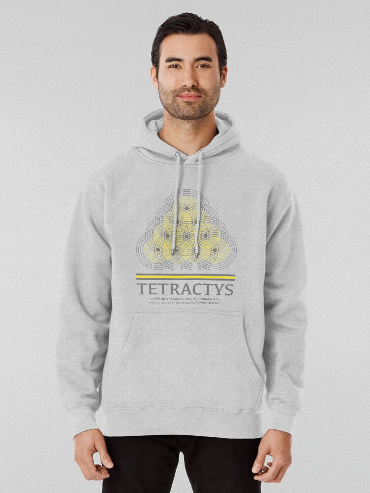 Tetractys Geometric Hoodie - Pythagorean Symbol Science Gift Heather Grey
