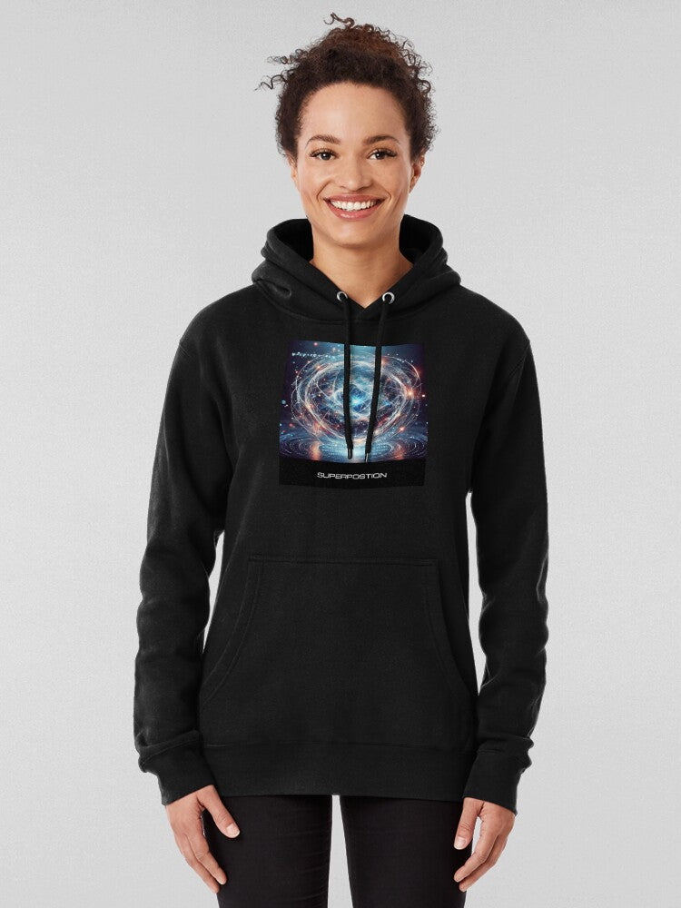Quantum Superposition Illustration - High-Quality Science Hoodie Black