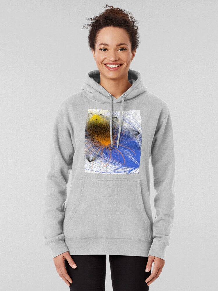 Connections Network Graphic Hoodie - Abstract Data System Art Heather Grey
