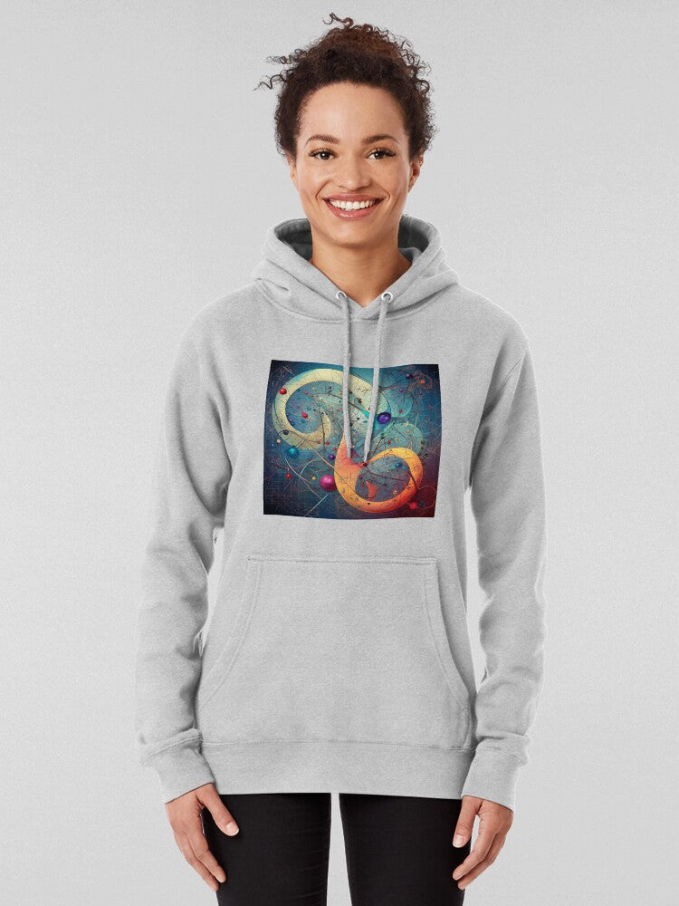 Loop of Time Physics Hoodie - Abstract Spacetime Concept Art Heather Grey